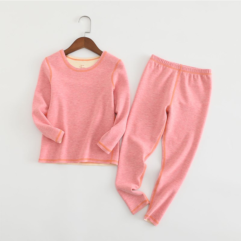 自发热德绒蚕丝儿童保暖内衣套装男女孩秋衣裤加薄绒加厚春秋冬季