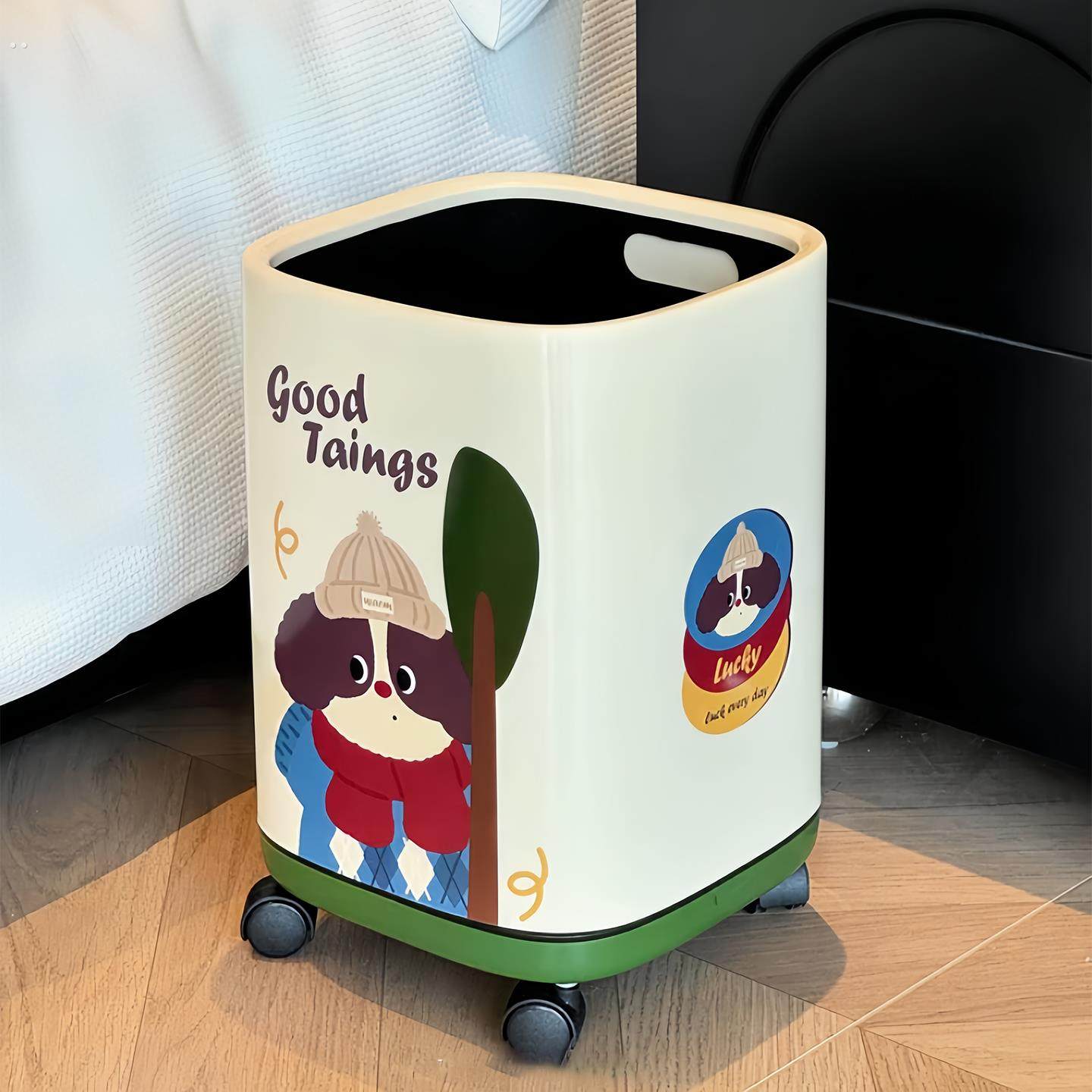 【新家的100个快递】垃圾桶家用客厅卧室厨房带盖移动滑轮高颜值