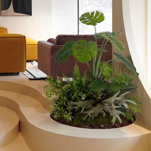 仿真绿植造景装饰角落微景观植物仿生龟背散尾葵室内客厅落地盆栽