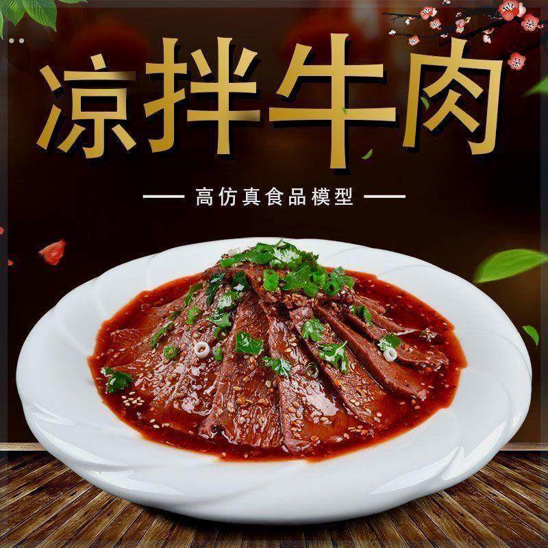 仿真食品模型食物凉菜拌菜拍摄道具模具摆件菜品凉拌牛肉美食25cm