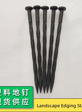景观草坪边缘桩果园园艺黑色塑料地钉户外帐篷固定器草石隔钉子