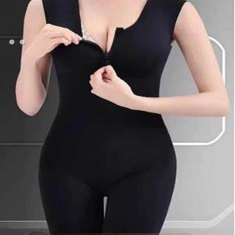 拉炼排扣强压加强版连体塑身衣后脱式产后收腹束腰提臀美体带胸垫