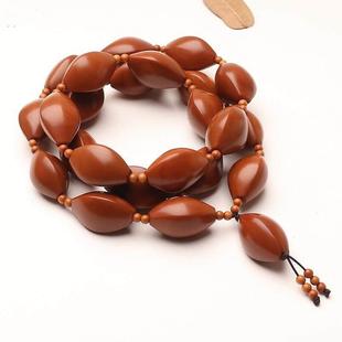 天然橄榄核雕刻三棱素核镜面高抛光长串脖挂手把件文玩原色男手持