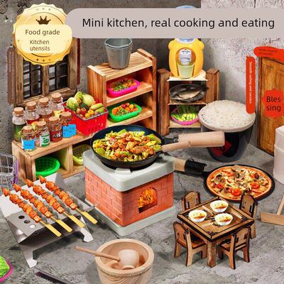 迷你小厨房真煮套装网红儿童扮家家酒真做饭全套厨具真实版可吃玩