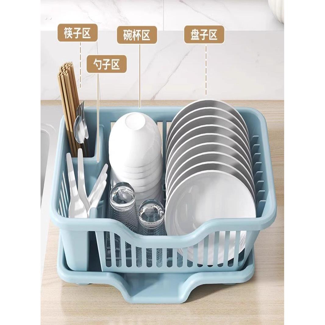 沥水碗盘架厨房碗筷置物架碗碟架水槽餐具收纳层架家用水池碗盘柜
