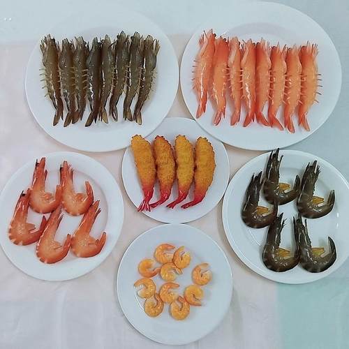 仿真熟虾生虾模型虾仁直虾天妇罗虾餐厅摆盘摄影道具小孩认知玩具