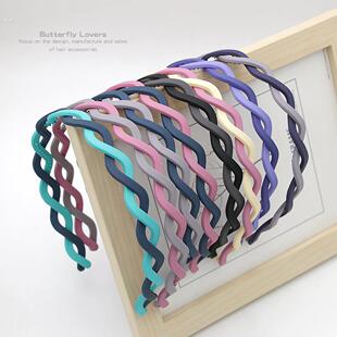 发箍女韩版双色带齿波浪发箍交叉哑光洗脸头箍简约百搭女防滑发卡