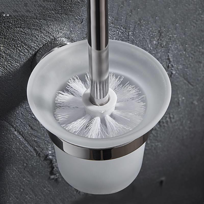 厕所马桶刷底座配件卫生间沥水马桶杯放马桶刷的磨砂杯镂空玻璃杯