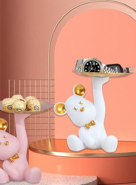 直销新款暴力熊钥匙收纳托盘家居客厅茶几玄关鞋柜摆件简约轻奢桌