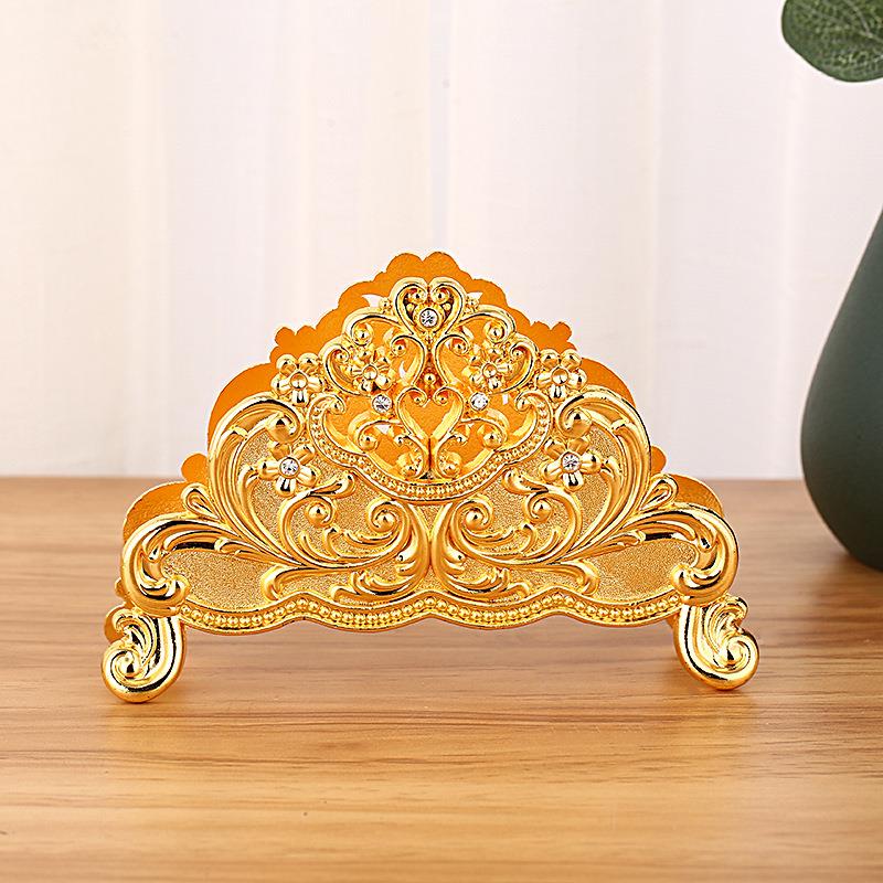 金属欧式家用餐厅餐桌纸巾座立体简约复古酒吧餐厅纸巾夹收纳