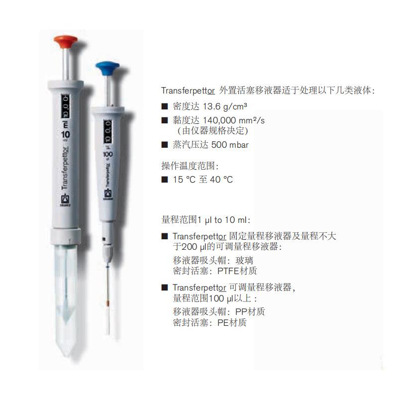 BRAND/普兰德 货号701842 外置活塞式移液器 固定量程