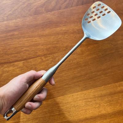 304不锈钢锅铲炒菜铲子家用厨具木柄把长柄加厚铁铲漏铲炒铲锅产