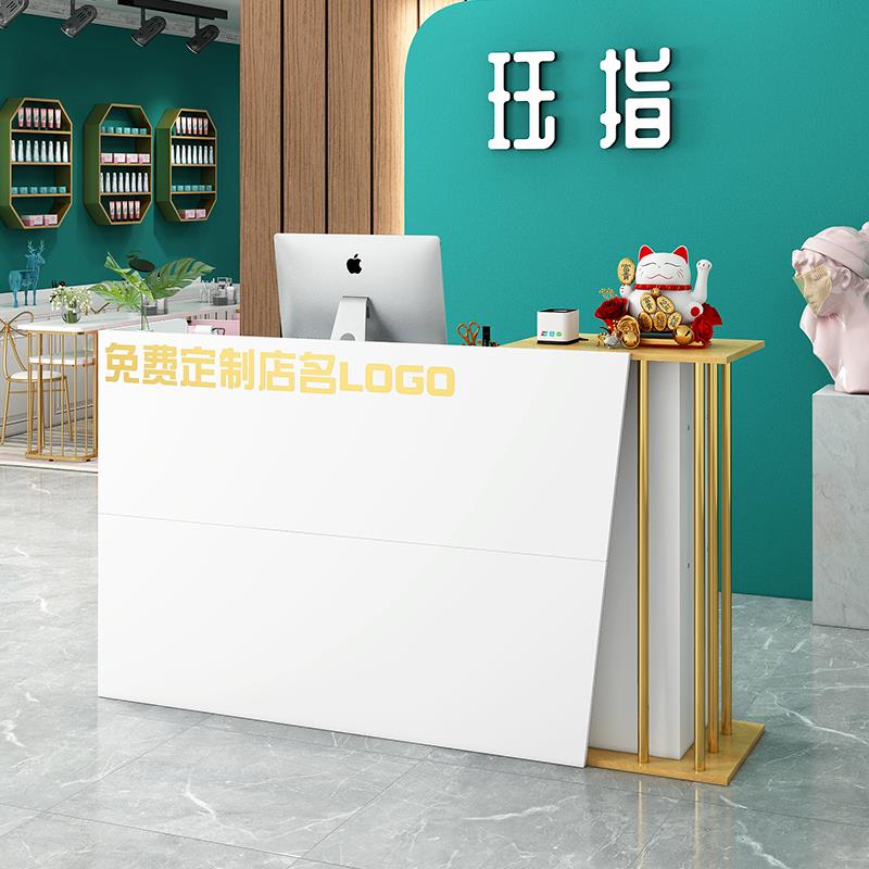 理发店轻奢收银台服装店小型柜台美容美发前台接待台欧式商用吧台