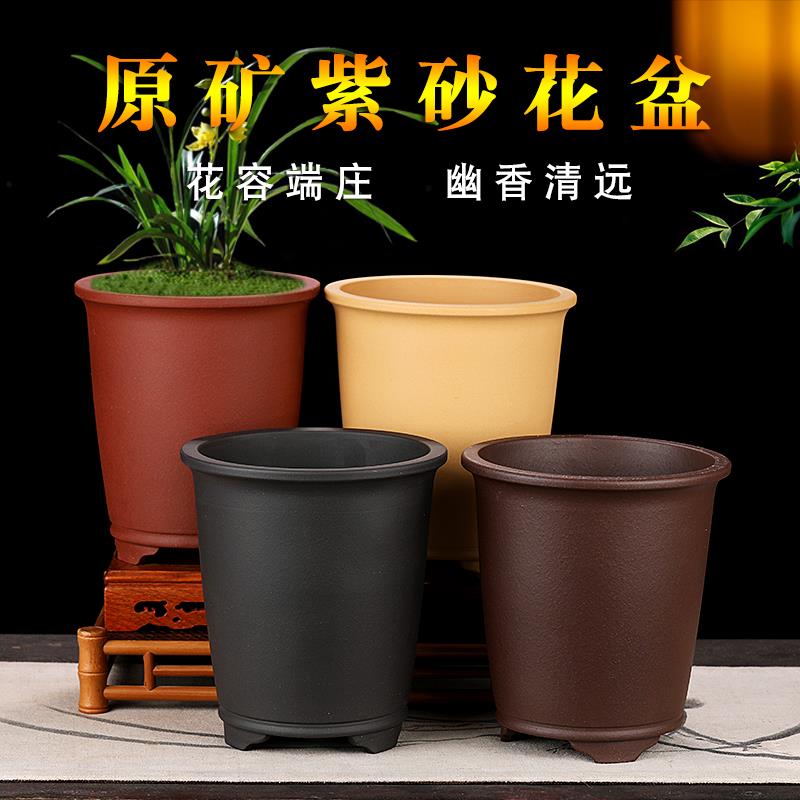 紫砂兰花盆矮兰绿云翠盖盆春建蕙兰盆桌面绿植多肉菖蒲君子兰花盆