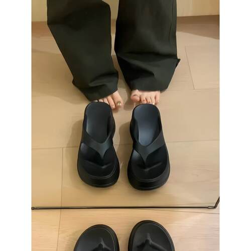 2026新款厚底人字拖女外穿夏季夹脚凉拖鞋eva坡跟海边沙滩防滑拖