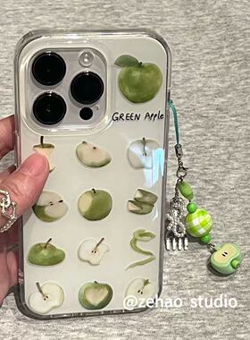 邦奥鸣绿色水果适用于苹果17PROMAX手机壳iphone15/16e硅胶13pm/14/11PRO软壳女xr新款XsMax防摔7/8Plus大孔