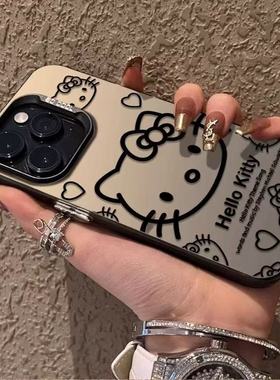 卡通线条猫咪适用于opporealme14pro+15/13/12/10手机壳realmegtnoe7x保护套真我GT7/6/5PRO网红v60/50女元气