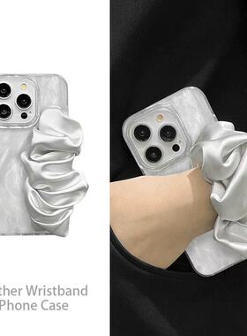 高级腕带背带适用于OPPOFindX9X8/X7Ultra/X6/X5手机壳Reno15/14/13保护套真我realme15/12X/K11A6pro/A5闪银