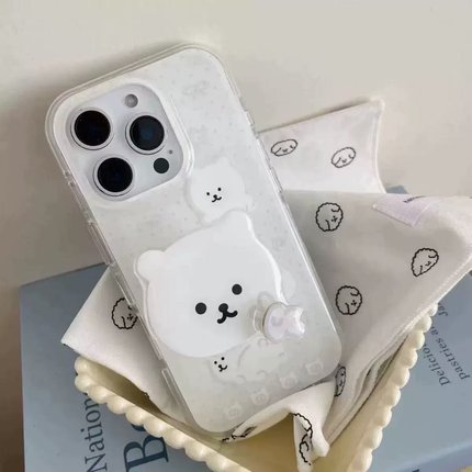 邦奥鸣白熊头适用于OPPOfindx9手机壳x8x7/x6新款Reno15/14pro/13保护套R17/15女k12s/11/10XA6A5pro/a35白底