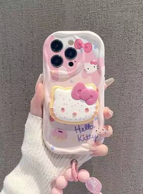 蝴蝶结猫支架适用于vivoY500手机壳Y300pro/Y200Iy35+/78新款x200UItra/90/80保护套S50/30pro/18E/17t19波浪