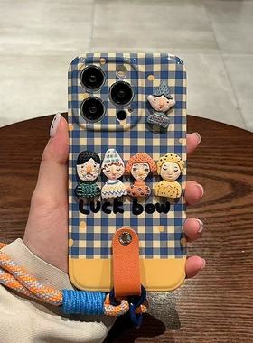 蓝白格子波点适用于oppoFind8s/x9pro手机壳k12x/11女款k10全包k9s保护套A6PROA9795新款xfindx7pro/x5大眼睛