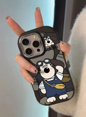 招手背包小狗适用于OPPOrealme真我14pro+13手机壳15/11neo7x/6seGT8prok12x新款K11/109全包V50镜框保护套