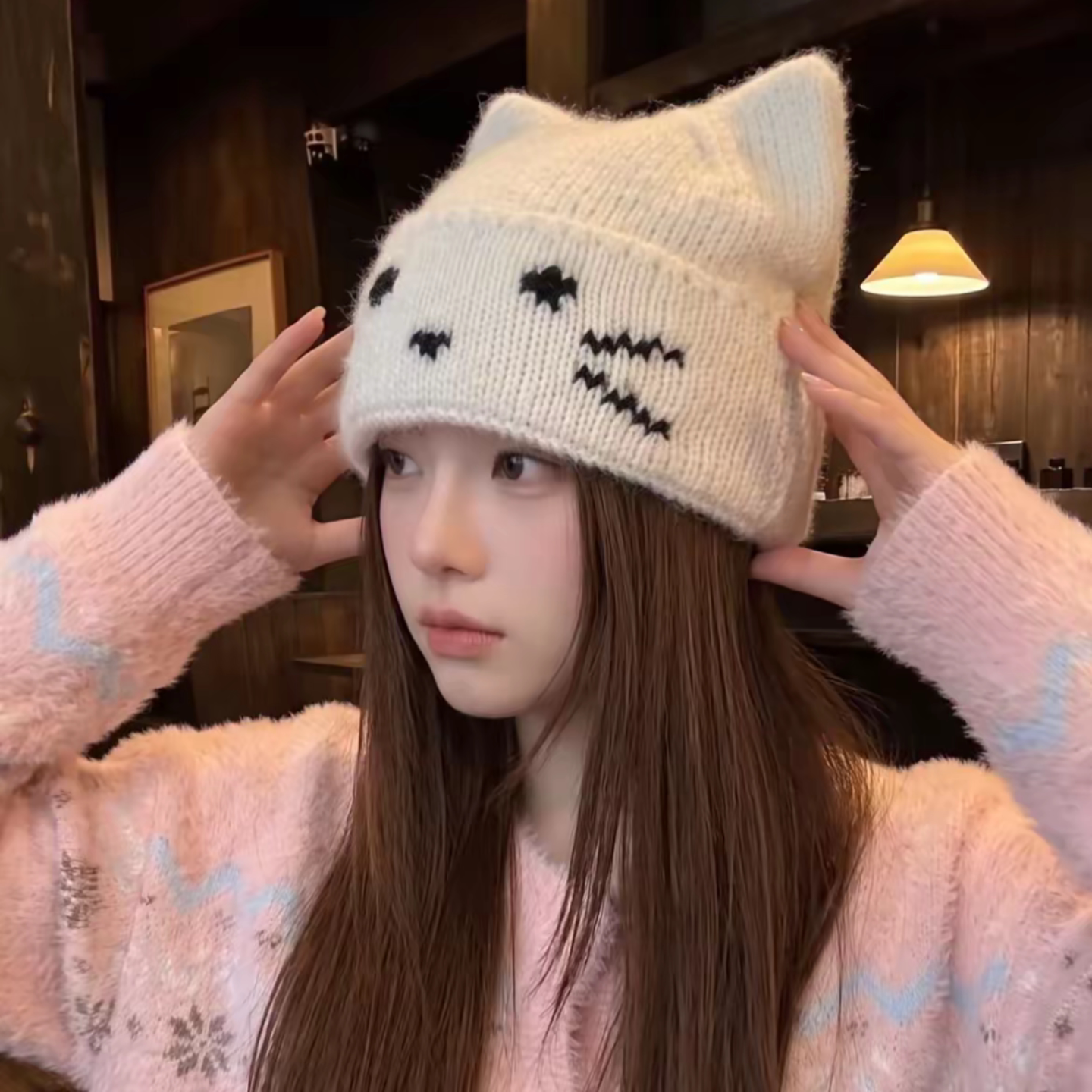 保暖百搭显脸小女款堆堆帽