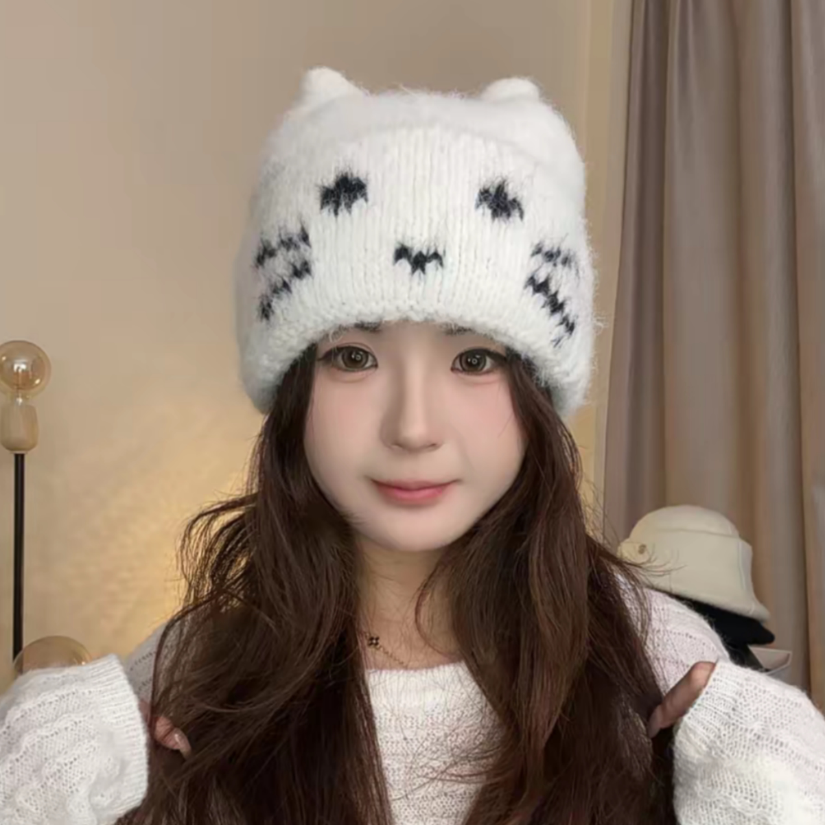 保暖百搭显脸小女款堆堆帽
