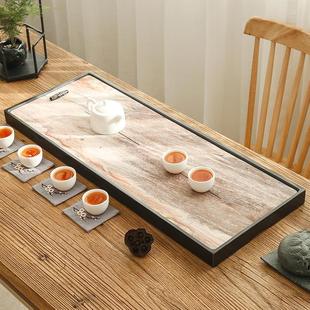 茶盘 天然木化石茶盘客厅家用高端干泡台茶桌茶托盘茶室新中式