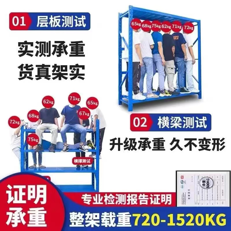 仓储货架置物架多层轻型快装展示架收纳简易货架承重型库房铁架子
