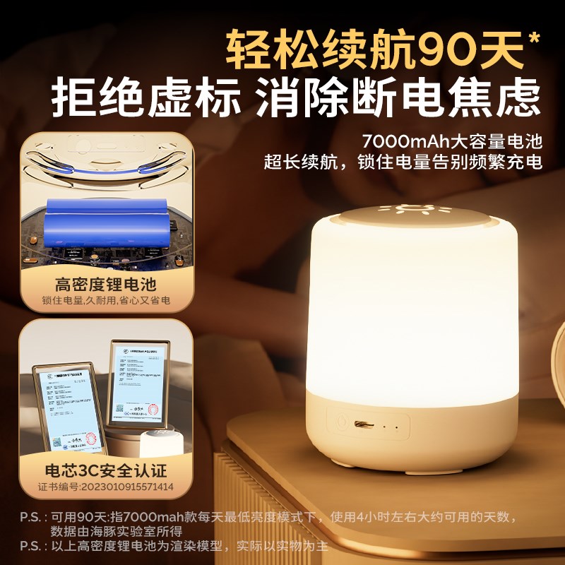 新款遥控充电式卧室床头夜光灯睡眠小夜灯婴儿喂奶护眼月子台灯
