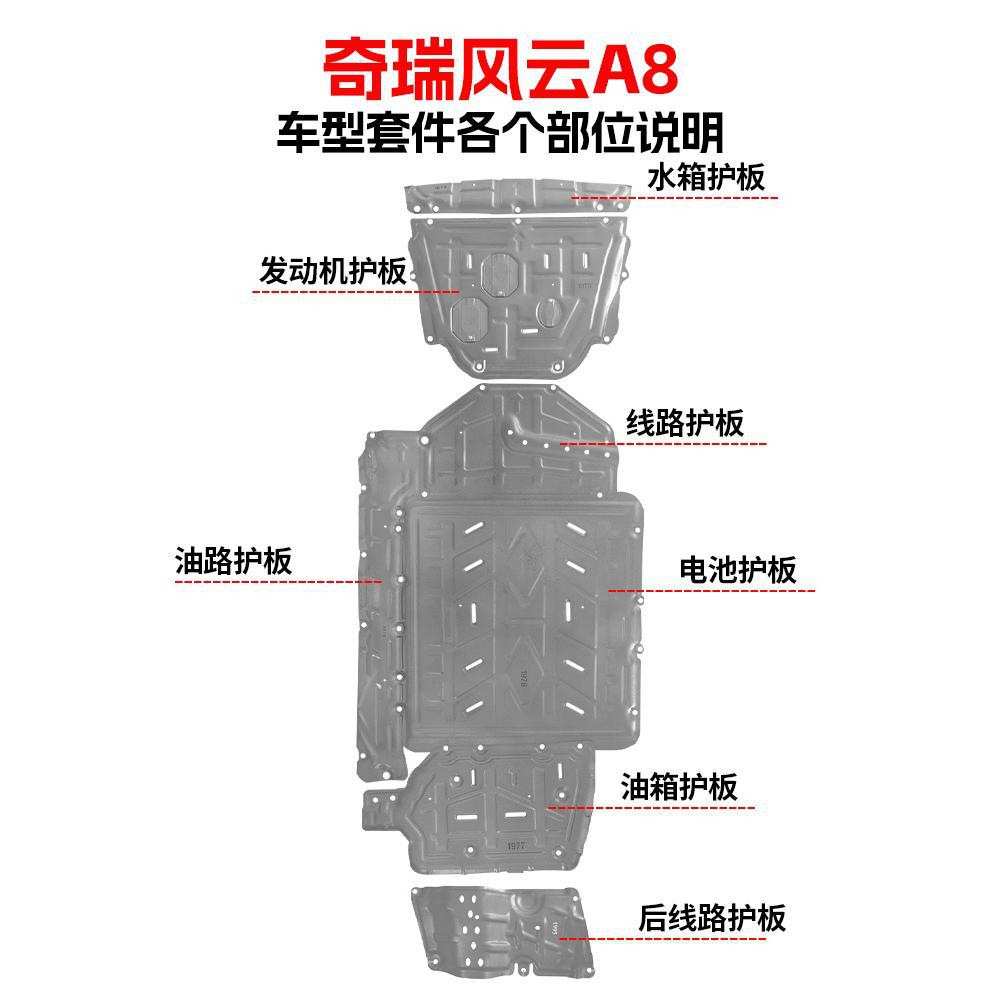 景尚适用24款奇瑞风云A8发动机下护板电池底盘原厂装甲防护板底板