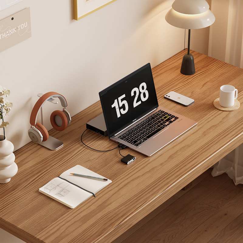 实木长条书桌电脑台双人桌靠墙窄桌子客厅大长桌家用学习桌办公桌