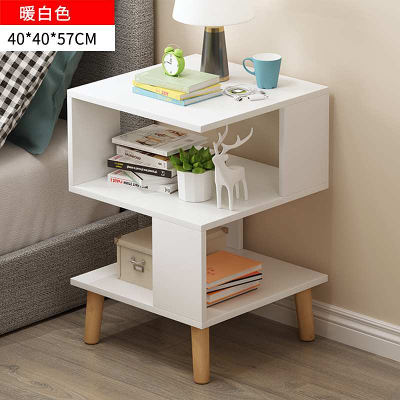 木质床头柜置物架落地式家用卧室实木腿客厅沙发边几收纳架小新品