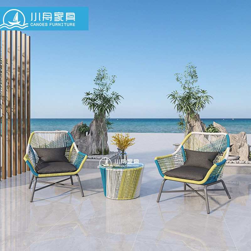 厂家直售户外庭院露台藤椅防水防晒小院现代简约铝合金藤编椅子