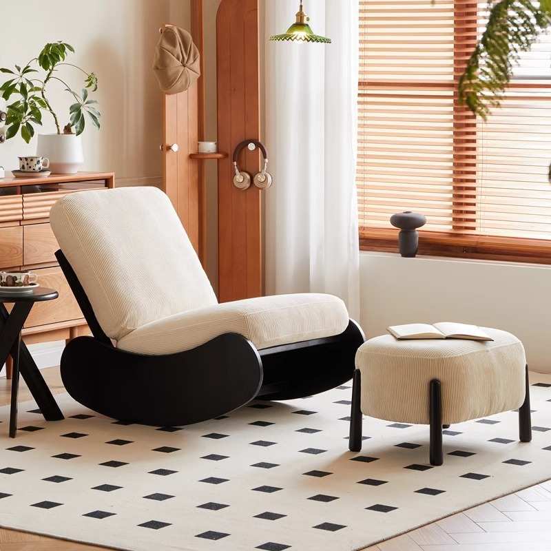 懒人沙发摇摇椅单人阳台复古休闲椅可躺可睡家用客厅设计师沙发椅