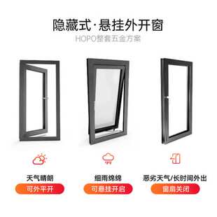 HOPO深圳好博系统窗悬挂外开整套五金外开下悬配件隐藏式C槽K槽