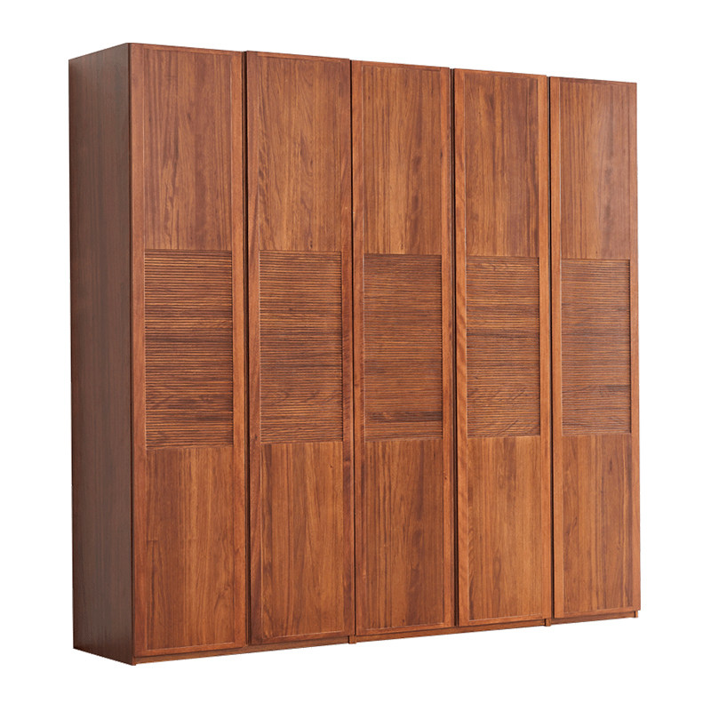 木夕新中式东南亚风格槟榔色卧室家具胡桃木色对开门衣柜大储物柜