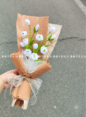 扭扭棒茉莉花花束成品材料包