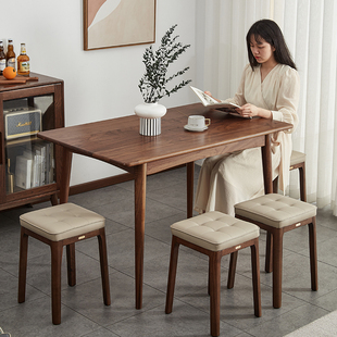 九宫格软包凳子实木方凳家用餐厅备用凳子可叠放餐凳椅子大人高凳