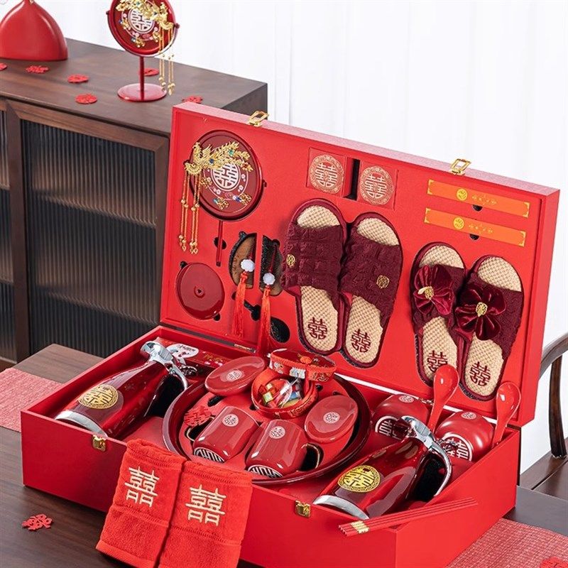 结婚女方陪嫁套装喜盆高档物品全套新娘嫁妆陪嫁箱备婚庆用品大全,节庆用品/礼品,创意礼盒/礼品套组,淘宝优惠券,粉丝福利购,淘宝优惠卷