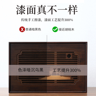 干泡台 茶盘家用小型茶海沥水茶杯托盘竹制茶台茶具轻奢现代储水式