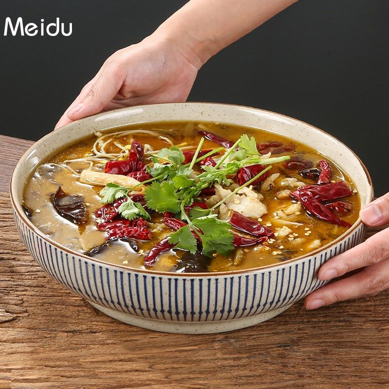 日式酸菜鱼大盆碗大碗家用网红陶瓷水煮鱼汤碗毛血旺专用大号汤盆,餐饮具,碗,淘宝优惠券,粉丝福利购,淘宝优惠卷