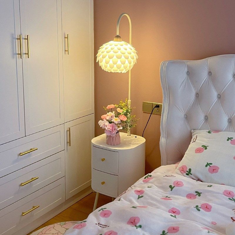 床头柜落地灯卧室奶油风极简氛围灯客厅沙发边置物架茶几一体台灯,家装灯饰光源,装饰落地灯,淘宝优惠券,粉丝福利购,淘宝优惠卷