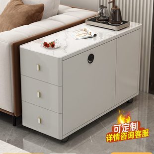 沙发边柜侧边柜岩板轻奢边几客厅家用角几简约现代茶几移动小桌子