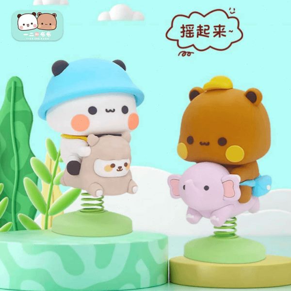 二动漫布卡通潮玩手布一熊猫玩偶桌面公仔车载摆件盲盒女礼物