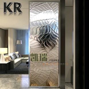 饰艺术玻璃透光家用隔断墙屏风入户玄关客厅淋浴现代简约 定制装