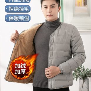 外套羊羔絨2023棉衣冬季 羽絨保暖 內(nèi)膽內(nèi)穿棉服小加絨短款 棉襖男士