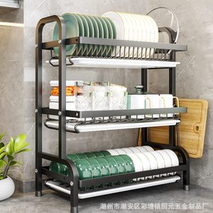 家用放碗盘台面碗碟收纳架置物架碗筷厨房碗架沥水架盒碗柜多功能
