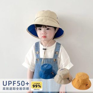 漁夫帽薄男孩兒童防曬帽速干寶寶遮陽帽男童帽防紫外線透氣 子夏季